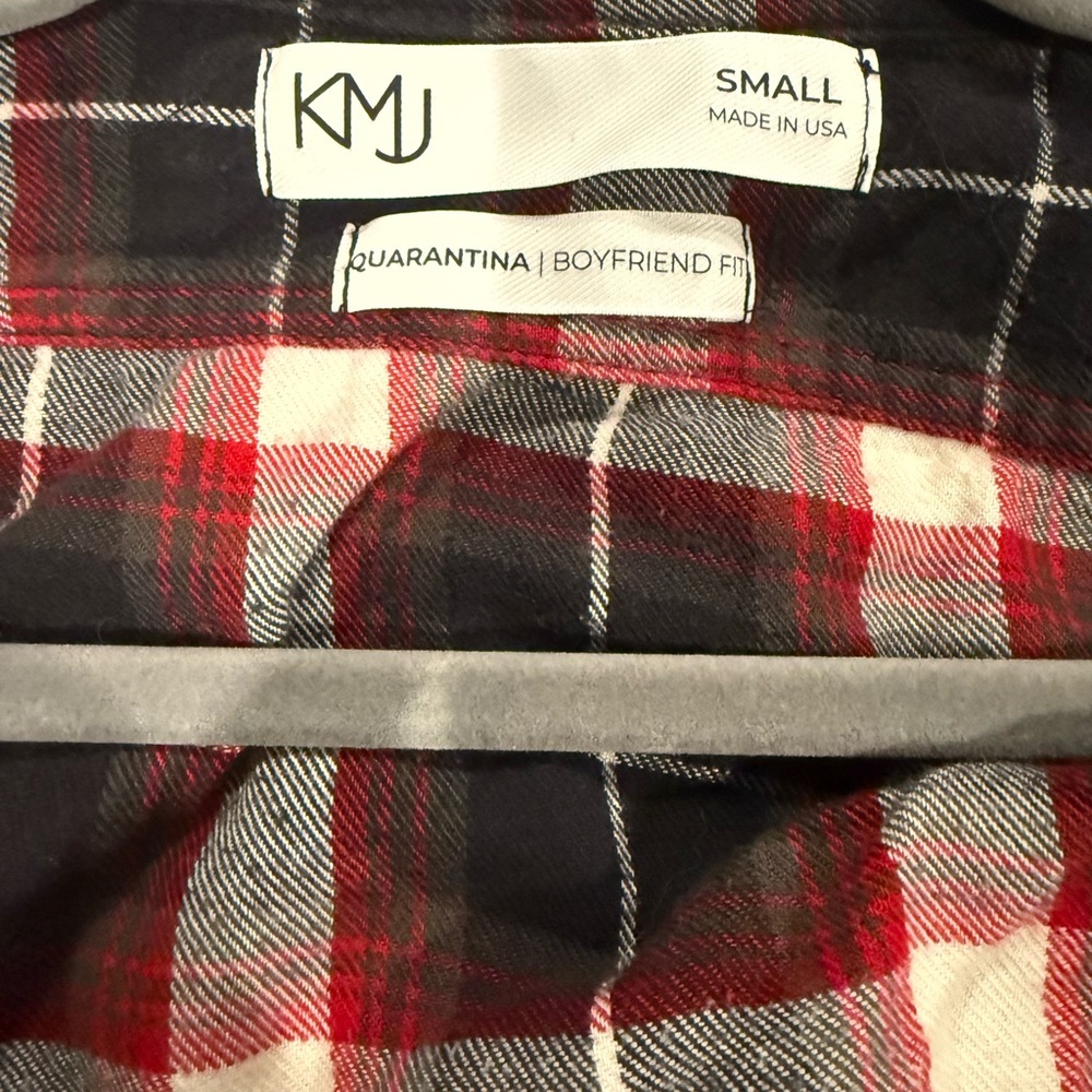 Plaid Button Down Shirt - Black and Red - Picture 2 of 3